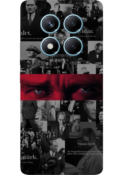 Redmi Note 14 Pro 4g Uyumlu Atatürk Gözler Tasarım Baskılı Silikon Kılıf