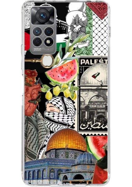 Redmi Note 12 Pro 4g Uyumlu Filistin Özgürlük Kolajı Baskılı Silikon Kılıf