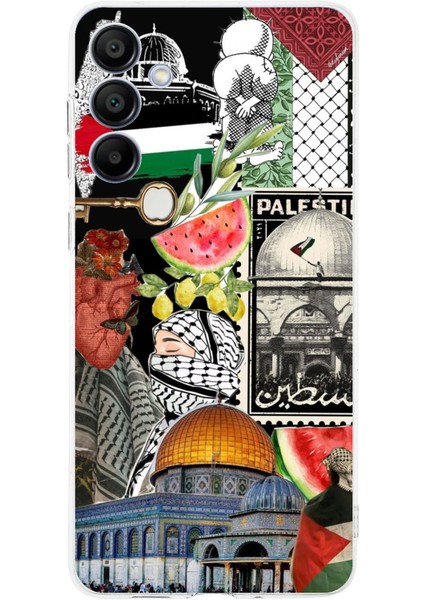 Samsung Galaxy A16 Uyumlu Filistin Özgürlük Kolajı Baskılı Silikon Kılıf