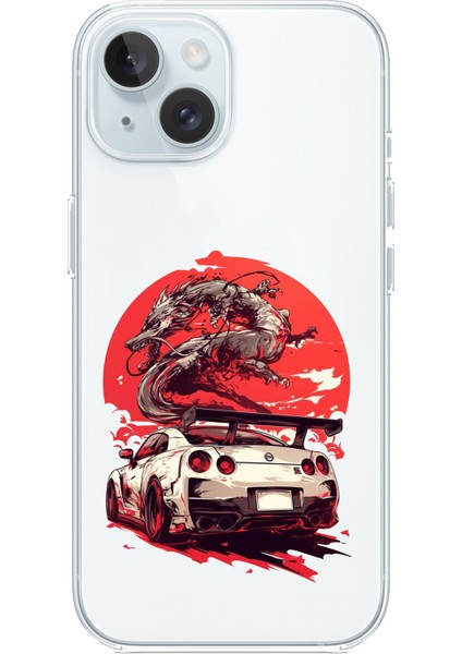 iPhone 15 Uyumlu Gtr Ejderha Tasarımlı Baskılı Silikon Kılıf