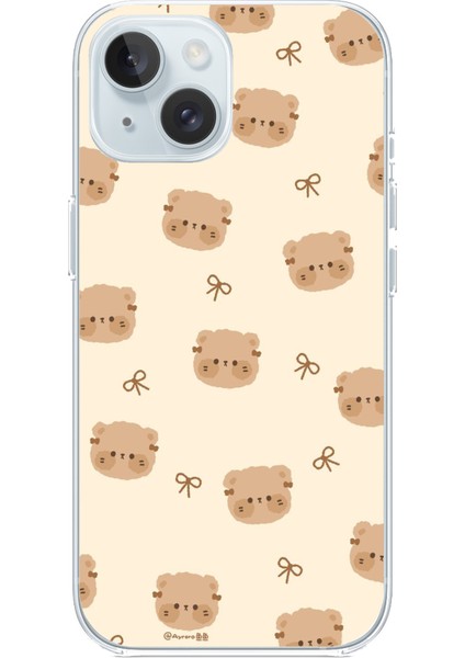 iPhone 15 Uyumlu Sevimli Ayıcıklar Baskılı Silikon Kılıf