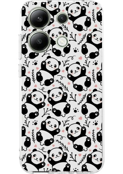 Redmi Note 13 4g Uyumlu Minik Pandalar Baskılı Silikon Kılıf