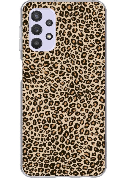 Samsung Galaxy A32 Uyumlu Leopar Tasarımlı Baskılı Silikon Kılıf
