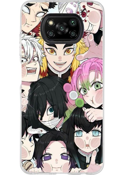 Poco X3 - X3 Pro Uyumlu Demon Slayer Manga Baskılı Silikon Kılıf