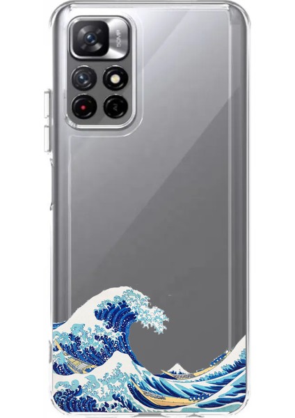 Redmi 10 Uyumlu Kanagawa Oki Nami Ura Dalgası Tasarımlı Baskılı Silikon Kılıf