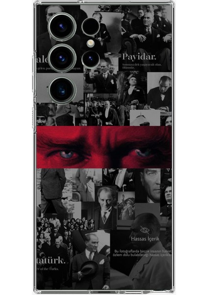 Samsung Galaxy S24 Ultra Uyumlu Atatürk Gözler Tasarım Baskılı Silikon Kılıf