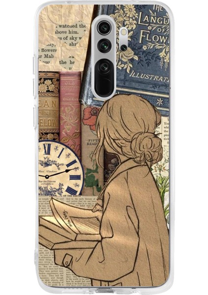 Redmi Note 8 Pro Uyumlu Retro Gazete Kadın Tasarımlı Baskılı Silikon Kılıf