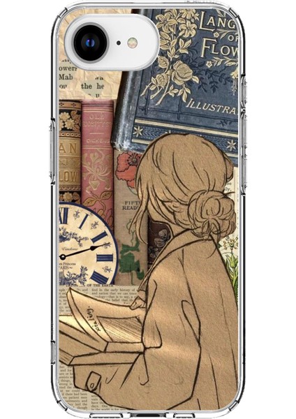 iPhone 16E Uyumlu Retro Gazete Kadın Tasarımlı Baskılı Silikon Kılıf