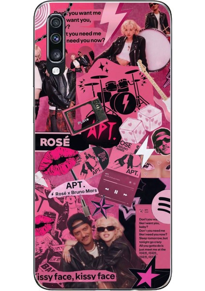 Samsung Galaxy A70 Uyumlu Blackpink Kolaj Baskılı Silikon Kılıf