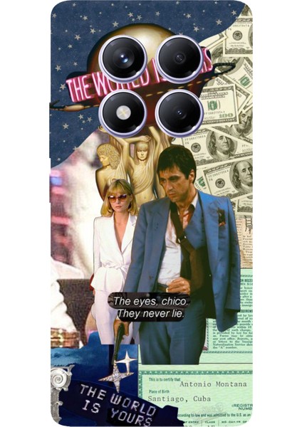 Redmi Note 14 Pro Plus 5g Uyumlu Elvira Hancock & Tony Montana Tasarımlı Baskılı Silikon Kılıf