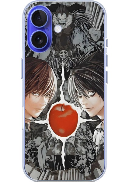 iPhone 16 Uyumlu Death Note Kapak Tasarımlı Baskılı Silikon Kılıf