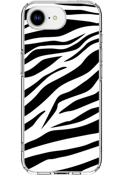 iPhone 16E Uyumlu Zebra Tasarımlı Baskılı Silikon Kılıf