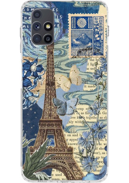 Samsung Galaxy M51 Uyumlu Paris ve Eyfel Kulesi Baskılı Silikon Kılıf