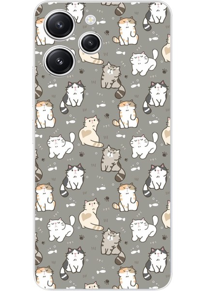 Redmi 12 Uyumlu Minik Sevimli Kediler Baskılı Silikon Kılıf