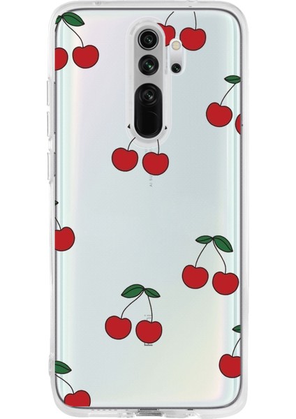 Redmi Note 8 Pro Uyumlu Kirazlar Tasarımlı Baskılı Silikon Kılıf