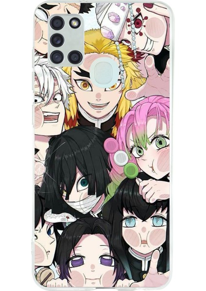 Samsung Galaxy A21S Uyumlu Demon Slayer Manga Baskılı Silikon Kılıf