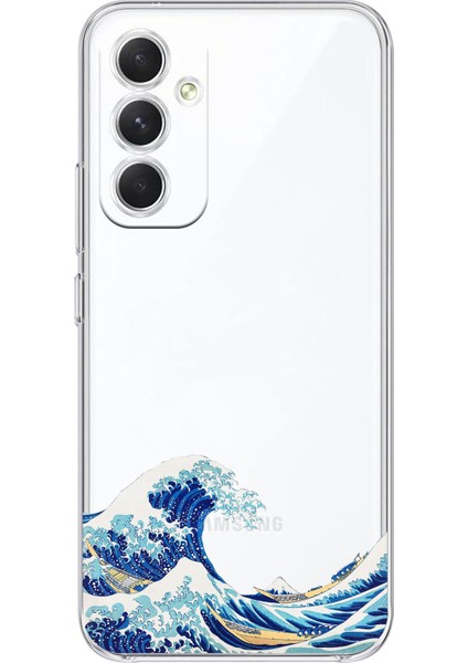 Samsung Galaxy A54 Uyumlu Kanagawa Oki Nami Ura Dalgası Tasarımlı Baskılı Silikon Kılıf