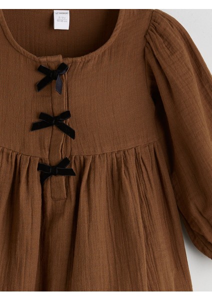 Yeni Sezon Bisiklet Yaka Fiyonk Detaylı Kız Çocuk Elbise modelleri