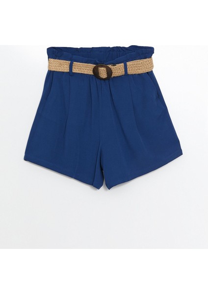 Yeni Sezon Beli Kemerli Keten Karışımlı Kadın Şort indirimleri
