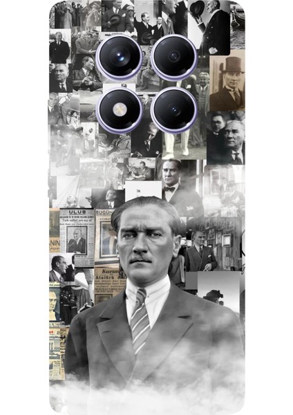 Redmi Note 14 Pro Plus 5g Uyumlu Mustafa Kemal Atatürk Kolaj Baskılı Silikon Kılıf
