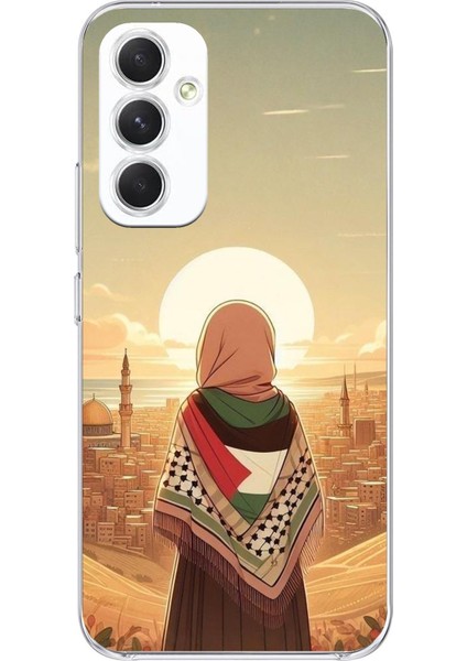 Samsung Galaxy A54 Uyumlu Filistine Özgürlük Kız Baskılı Silikon Kılıf