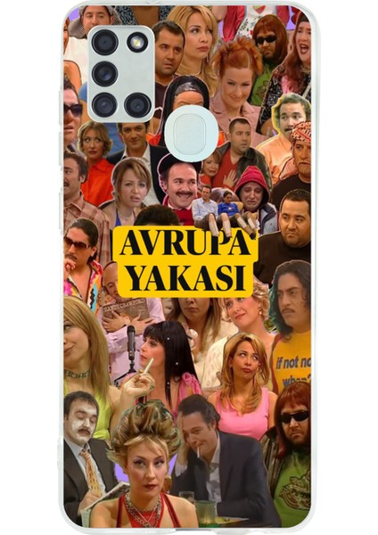 Samsung Galaxy A21S Uyumlu Avrupa Yakası Baskılı Silikon Kılıf