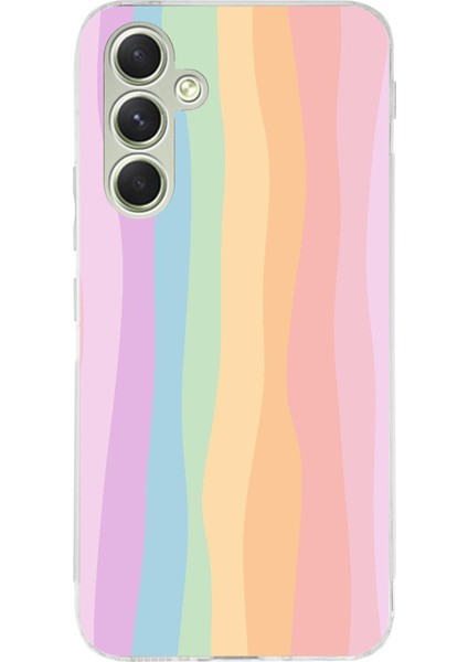 Samsung Galaxy A15 Uyumlu Gökkuşağı Rengarenk Baskılı Silikon Kılıf