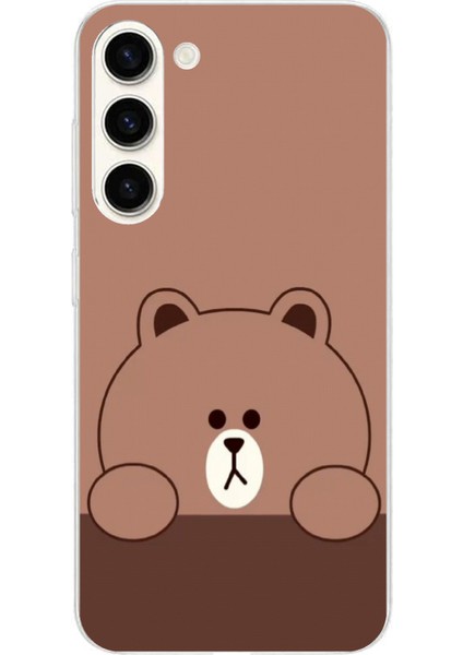 Samsung Galaxy S24 Plus Uyumlu Kahverengi Ayı Tasarımlı Baskılı Silikon Kılıf