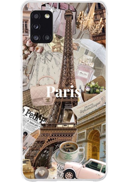 Samsung Galaxy A31 Uyumlu Paris Kolaj Baskılı Silikon Kılıf