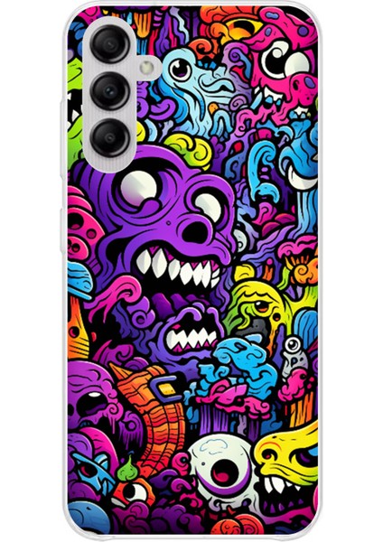 Samsung Galaxy A14 Uyumlu Psikodeli Renkli Canavarlar Baskılı Silikon Kılıf