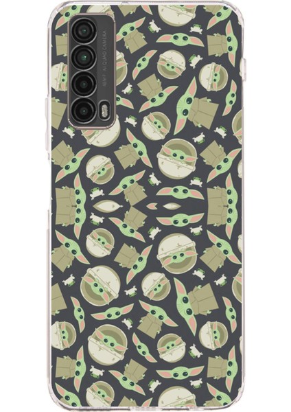 Huawei P Smart 2021 Uyumlu Minik Yodalar Duvar Kağıdı Baskılı Silikon Kılıf