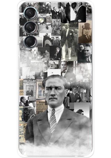 Samsung Galaxy A24 Uyumlu Mustafa Kemal Atatürk Kolaj Baskılı Silikon Kılıf