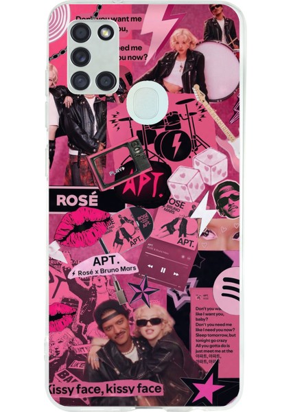 Samsung Galaxy A21S Uyumlu Blackpink Kolaj Baskılı Silikon Kılıf