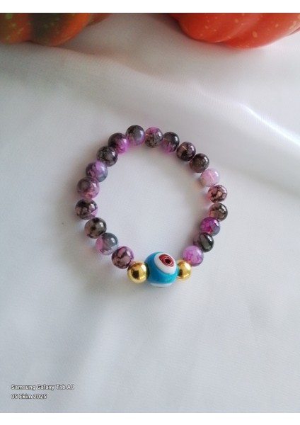 Cam Boncuklu Lastikli Bileklik