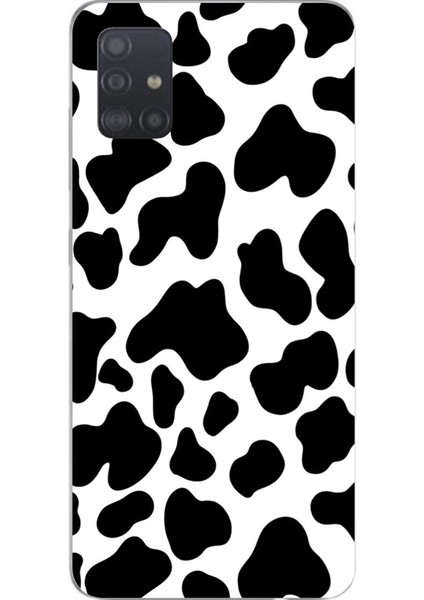Samsung Galaxy A51 Uyumlu Inek Desenli Tasarımlı Baskılı Silikon Kılıf