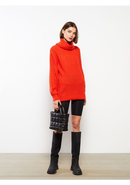 Yeni Sezon Dik Yaka Kadın Triko Tunik