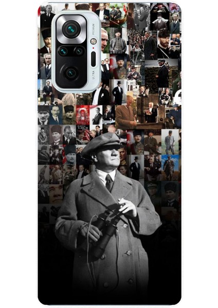 Redmi Note 10 Pro Uyumlu Atatürk Portre Kolaj Baskılı Silikon Kılıf