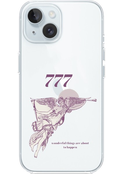iPhone 15 Uyumlu 777 Melek Tasarımlı Baskılı Silikon Kılıf