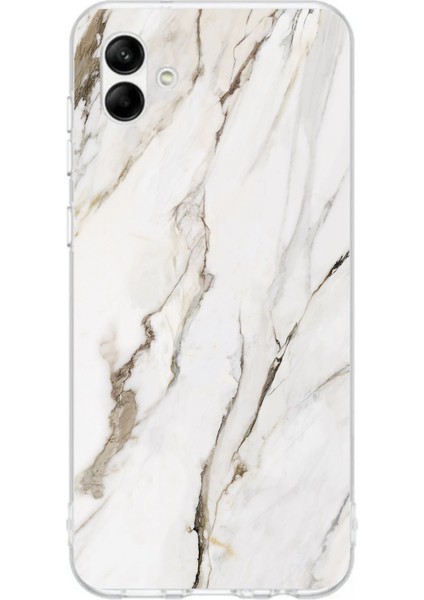 Samsung Galaxy A06 Uyumlu Beyaz Mermer Baskılı Silikon Kılıf