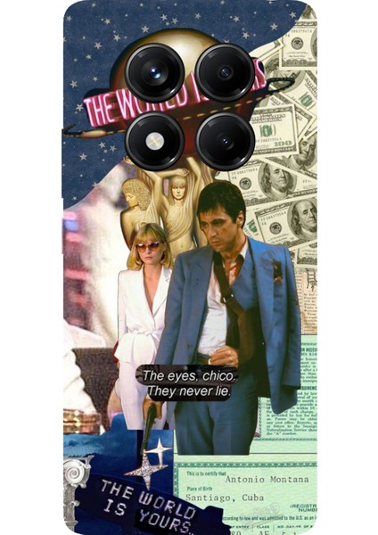 Redmi Note 14 Pro 5g Uyumlu Elvira Hancock & Tony Montana Tasarımlı Baskılı Silikon Kılıf