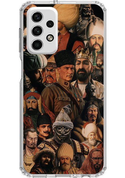 Samsung Galaxy A73 Uyumlu Türk Büyükleri Kolaj Baskılı Silikon Kılıf