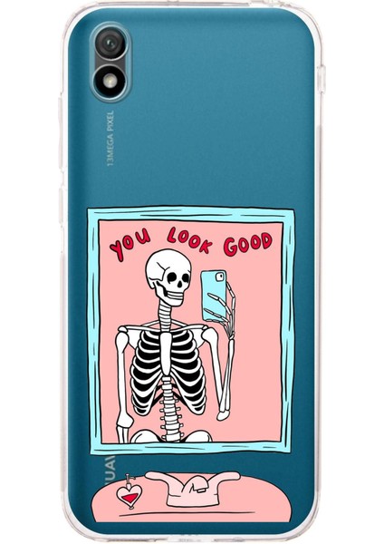 Huawei Y5 2019 - Honor 8s Uyumlu You Look Good Iskelet Tasarımlı Baskılı Silikon Kılıf