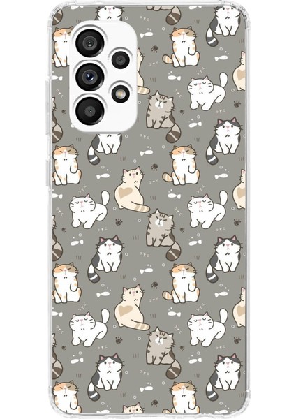 Samsung Galaxy A23 Uyumlu Minik Sevimli Kediler Baskılı Silikon Kılıf
