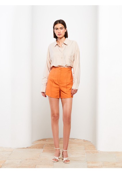 Yeni Sezon Kadın Standart Fit Düz Şort