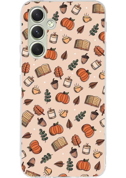 Samsung Galaxy A15 Uyumlu Sonbahar Balkabağı Baskılı Silikon Kılıf