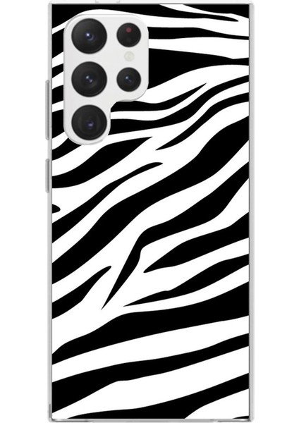 Samsung Galaxy S22 Ultra Uyumlu Zebra Tasarımlı Baskılı Silikon Kılıf
