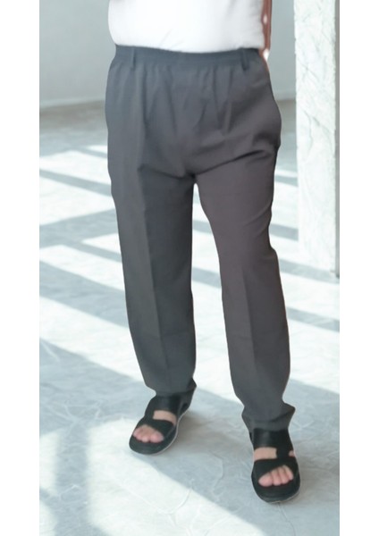 Online Hacı ve Umre Için Günlükte Şık Kesim Rahat Kalıp Erkek Şalvar Pantolon Füme - S fiyatları