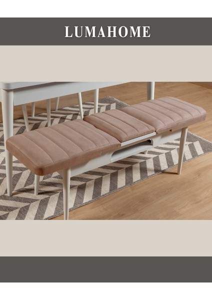 Gordes Extra Beyaz-Taş Yemek Masası Takımı