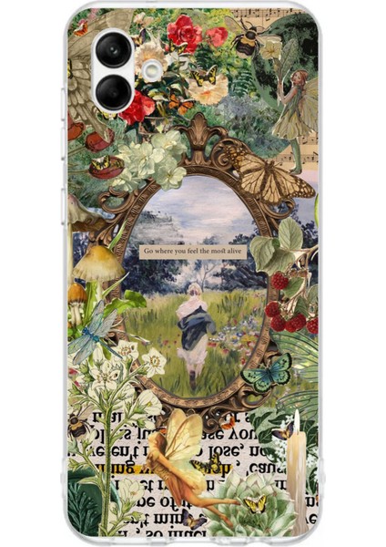 Samsung Galaxy A06 Uyumlu Yeşil Doğa Baskılı Silikon Kılıf