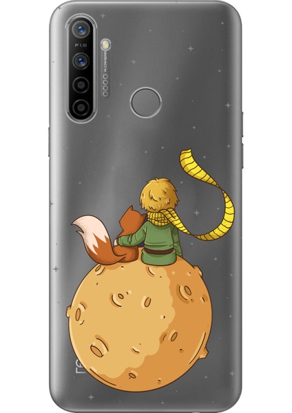 Realme 5I/6I/C3/C3I Uyumlu Küçük Prens Gezegen Boa Tasarımlı Baskılı Silikon Kılıf